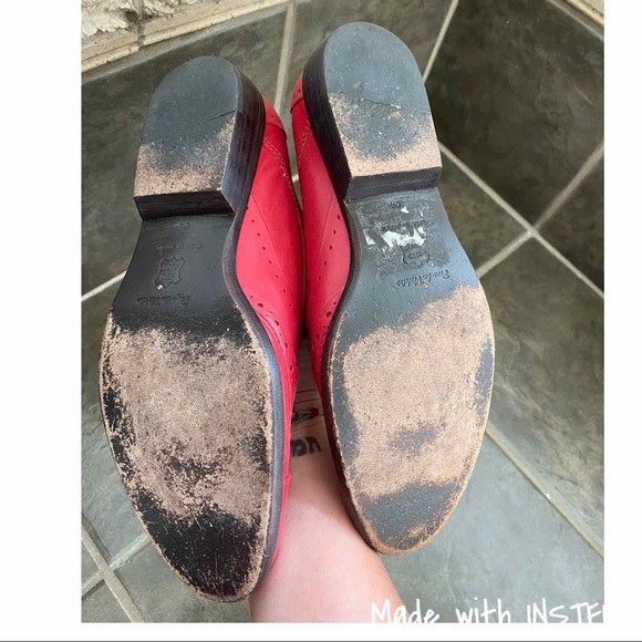 Pour La Victoire Red Leather Wing Tip Saddle Shoes - Picture 5 of 6